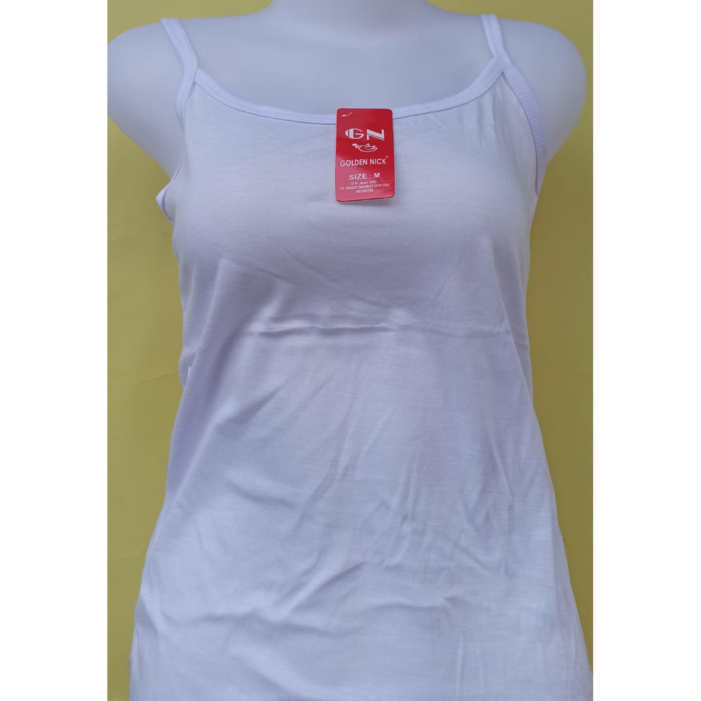 Golden Nick ~ 1 Pcs Tank Top Wanita, Pakaian Dalam Wanita Berkwalitas ( Warna Putih, 4 Ukuran )
