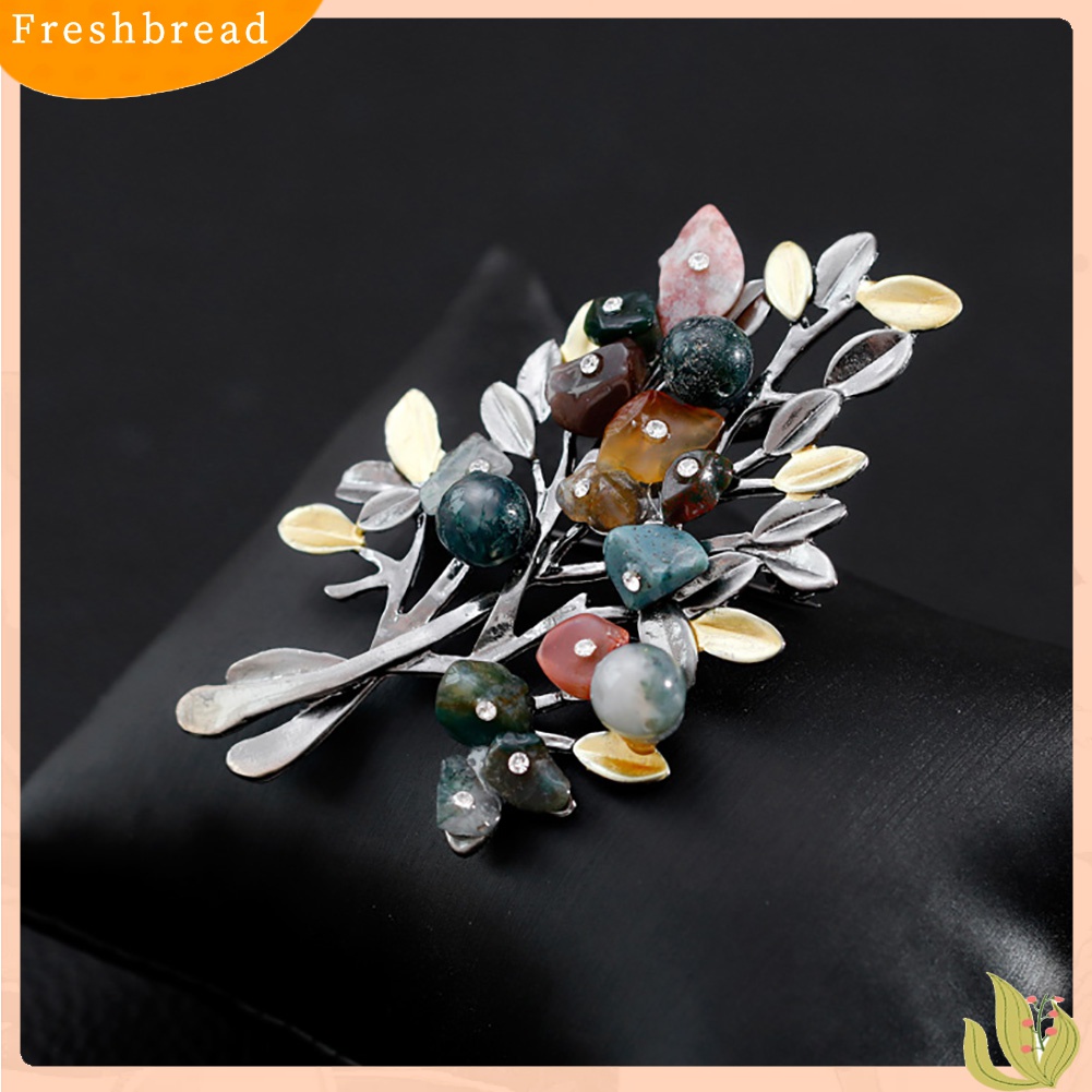 [ TERLARIS]Colorful Leaves Rhinestone Brooch Pin Shirt Decor Women Jewelry Party Gift