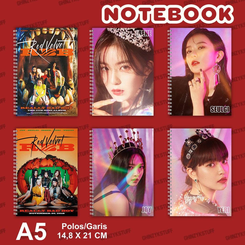 

Notebook KPOP Ukuran A5 14,6 cm x 21 cm Red Velvet Realy Bad Boy