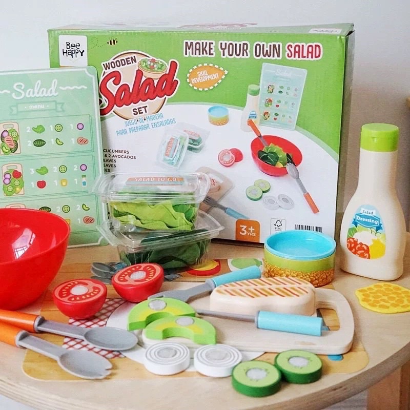 wooden food bbq salad sandwich pretend plays kitchen accessories plays