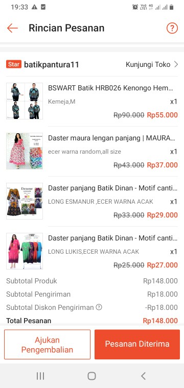 Bswart Batik Hrb026 Kenongo Hem Pendek Padi Pekalongan M L Xl Batik Pria Murah Modern Grosir Batik