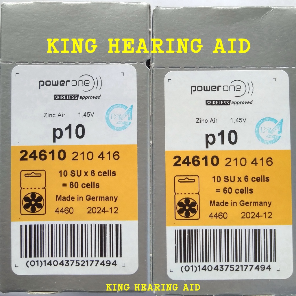 Baterai Alat Bantu Dengar POWERONE p10 batu alat dengar hearing battery made in germany replacement PR70 PR230H AC230E AG10 LR1130 zinc air batteries size 10 batere alat bantu dengar power one p10 baterai Alat Pendengaran batre alat pendengar