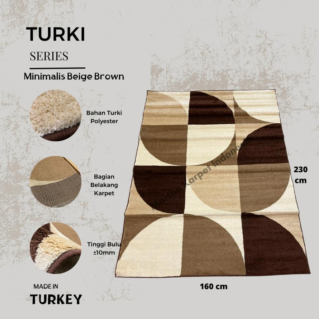Karpet Turki Import Permadani Asli Turki Uk 160X210cm Minimalis Beige Brown
