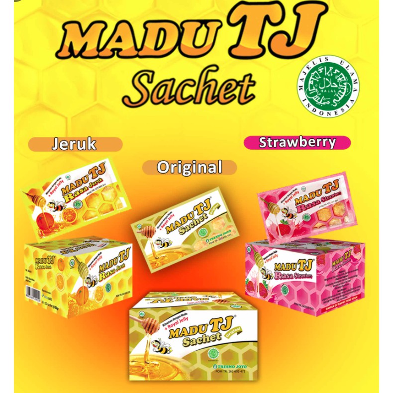 

Madu TJ Sachet 20gr x 10's - Original / Strawberry / Panas Dalam