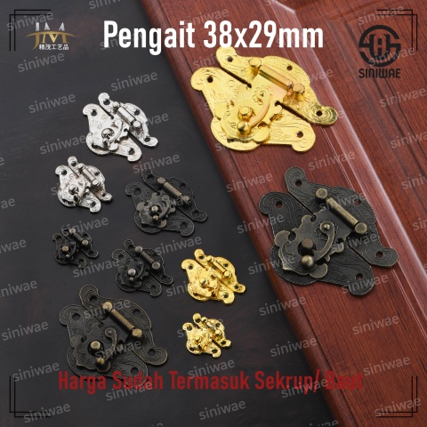 Kunci Pengait Box 38x29 mm Gembok Box Kuncian Kotak Mahar Seserahan