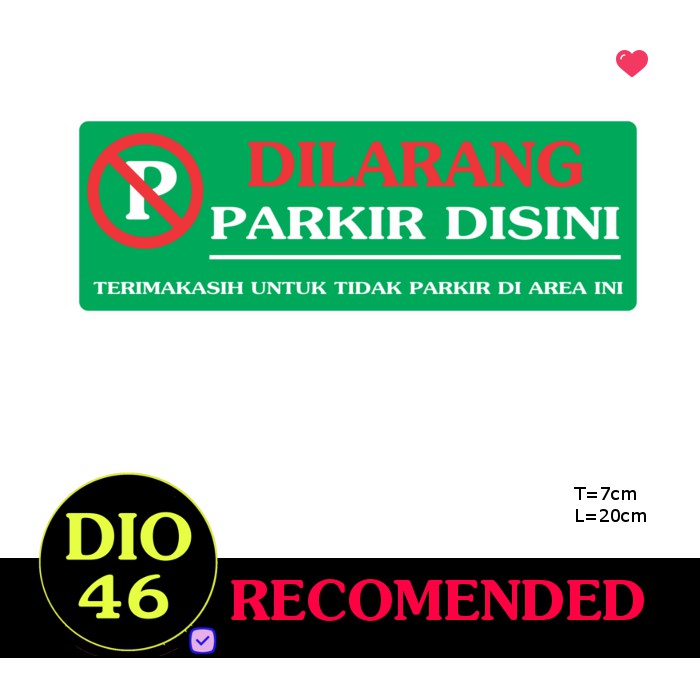 READY STIKER PETUNJUK TANDA KATA DILARANG PARKIR DISINI WALL STICKER DINDING
