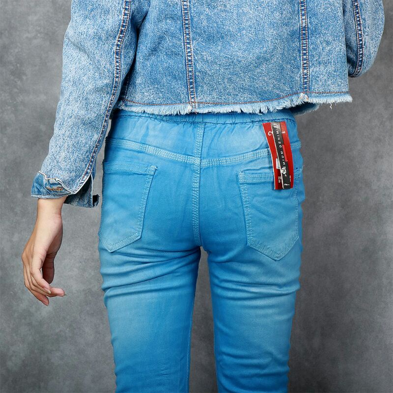 Celana Jeans C96 Premium Denim Perempuan Pinggang Karet Stretch Soft