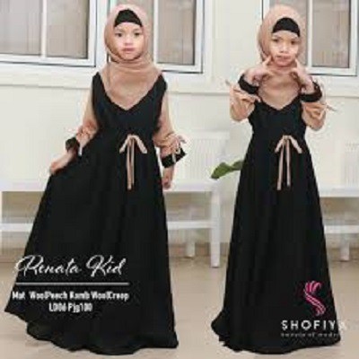 RENATA KIDS SYAR'I Baloteli Gamis Anak 6-10 TAHUN Trendy Modern Kids Baju Panjang Stelan Syari Polos