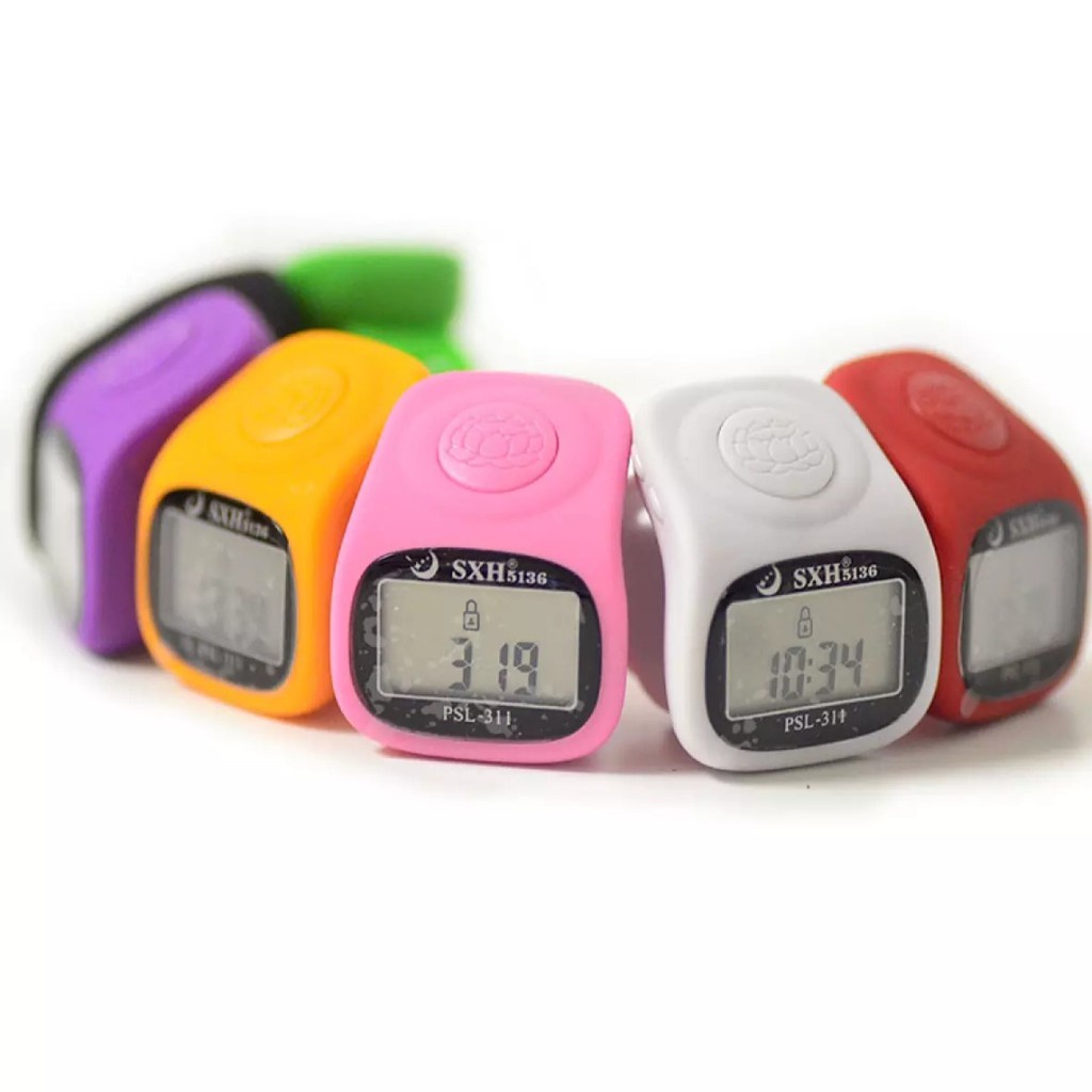 Tasbih Digital Alarm Bisa Di set 33, 66, 100 + Lampu LED Alat Hitung Finger Counter
