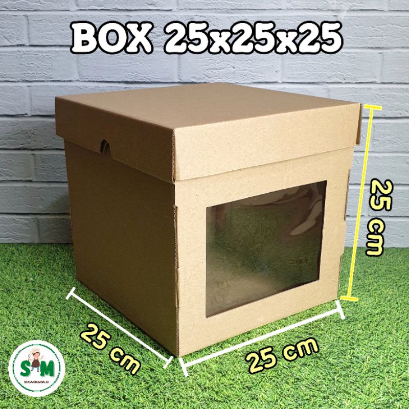 

Dus kue jendela polos 25 x 25 x 25 cm Box cake window tinggi kotak coklat packaging