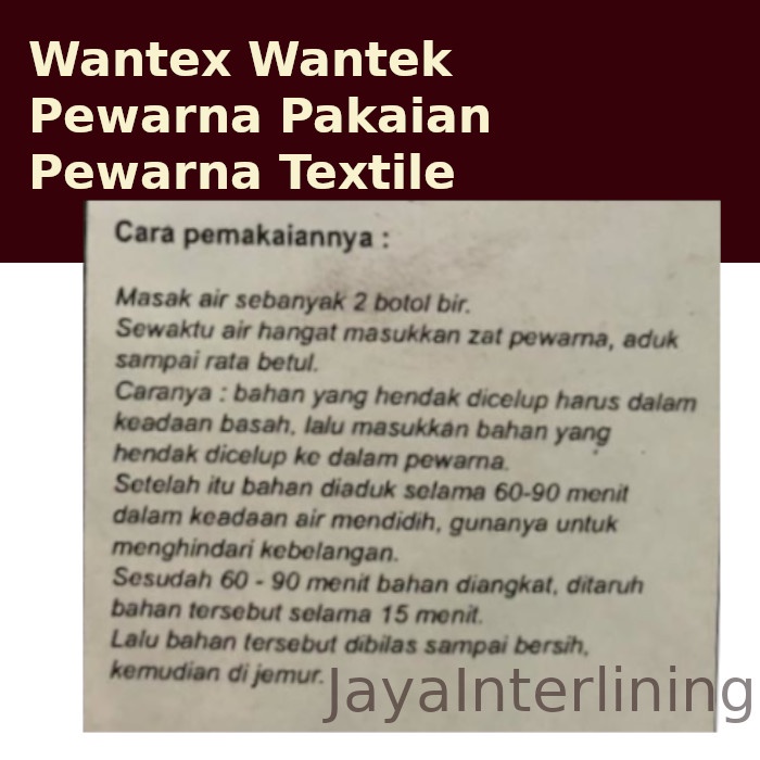 Wantex Wantek Wanteks Pewarna Tekstile MURAH GROSIR khusus Re-Seller