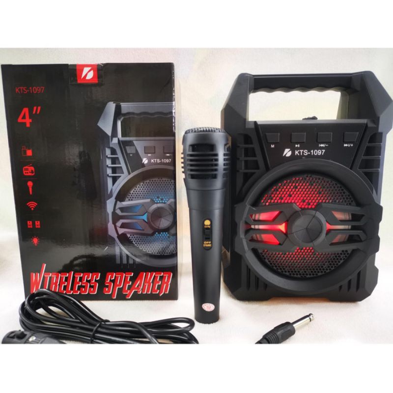 Speaker Bluetooth Portabel LED High Quality Free Mic Karaoke KTS 1097

