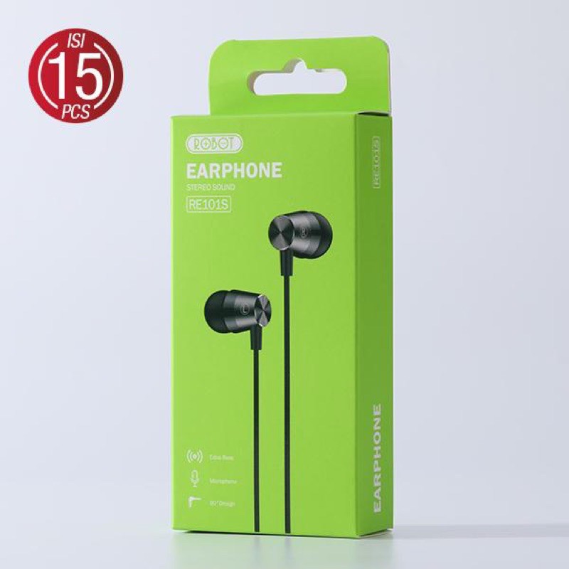 HANDSFREE ROBOT RE101S METAL BASS EARPHONE