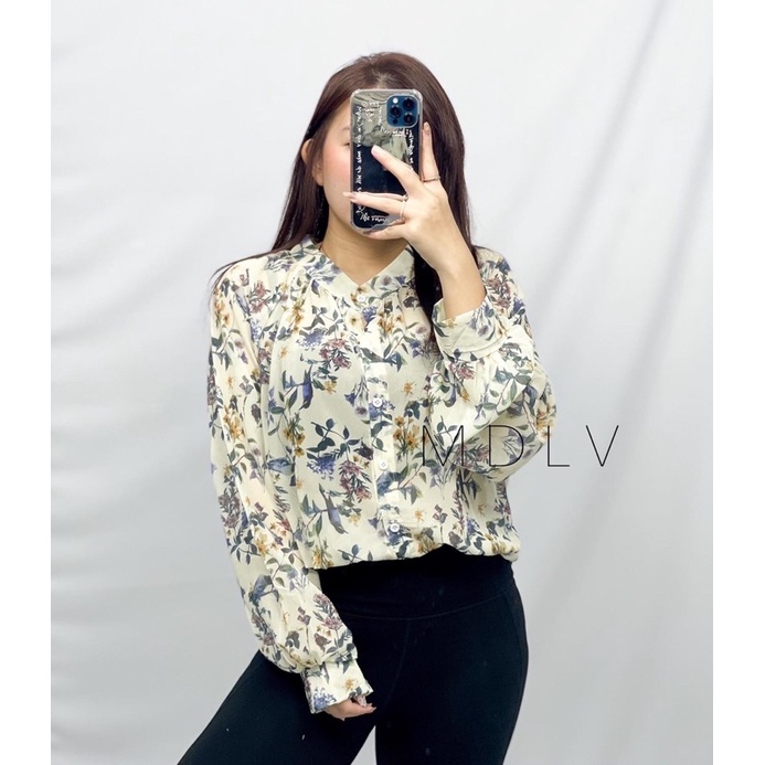 MDLV ~ 8562 Terra Floral Shirt Atasan Blouse Kemeja Bunga Fashion Import