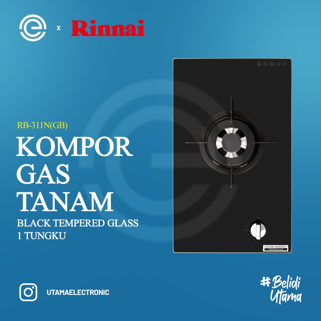 RINNAI Kompor Gas Tanam 1 Tungku RB-311N(GB)