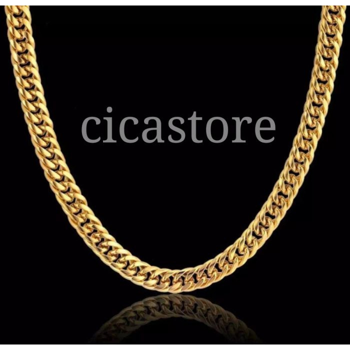 KALUNG TITANIUM RANTAI PRIA GOLD ANTI KARAT SELAMANYA