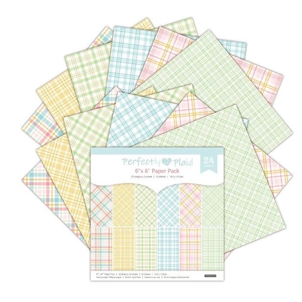 Scrapbooking Patterned Paper 6&quot;x6&quot; - Perfectly Plaid (24 sheets)