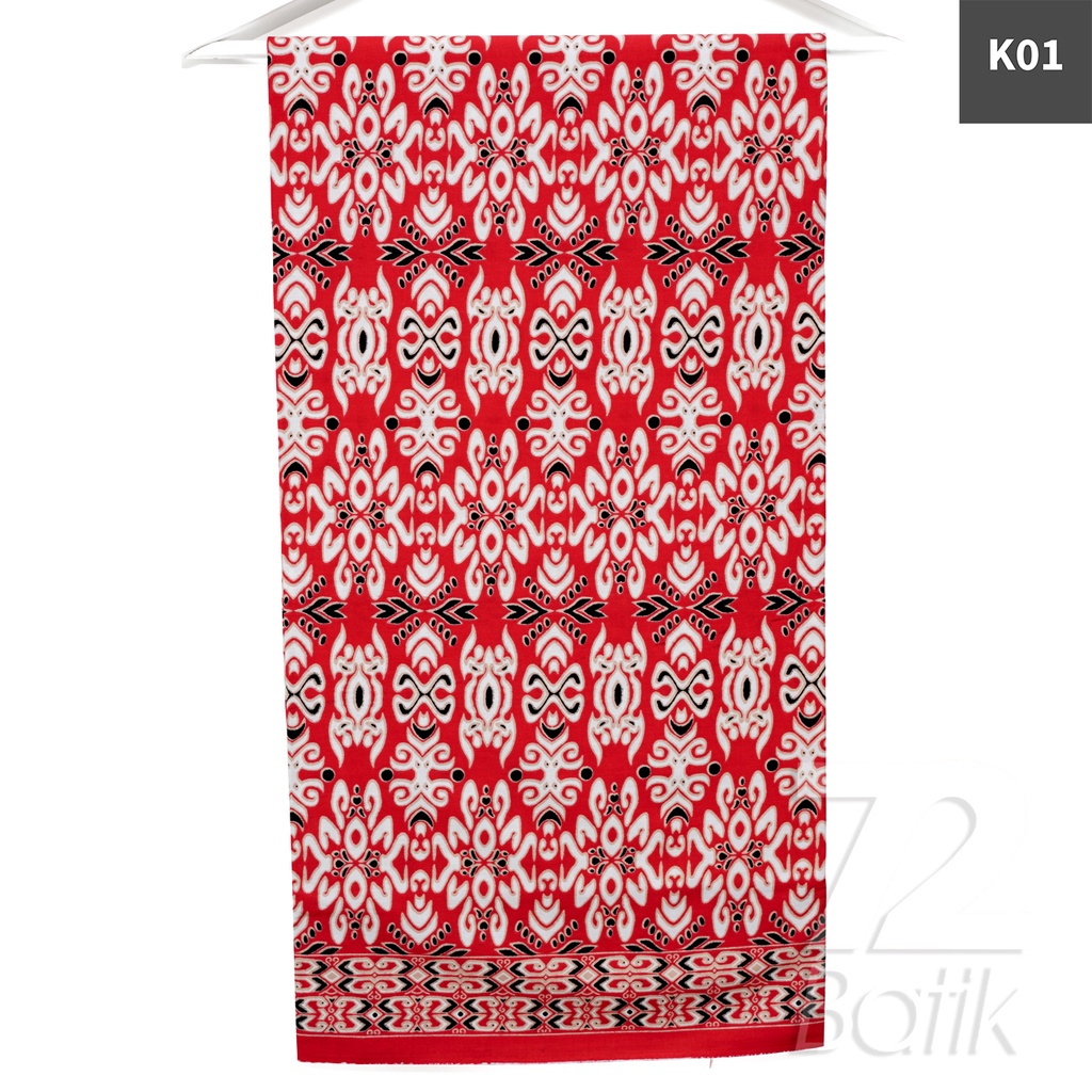 KAIN BATIK PREMIUM Bahan Katun Motif Cakra Warna Merah Putih 724888 Cap 72 Jarik Jarit Samping Kebat