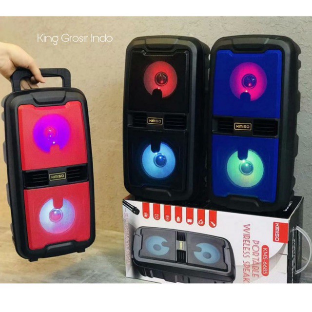 Speaker Bluetooth KIMISO 6685 LED Plus Mic Wireless Speaker