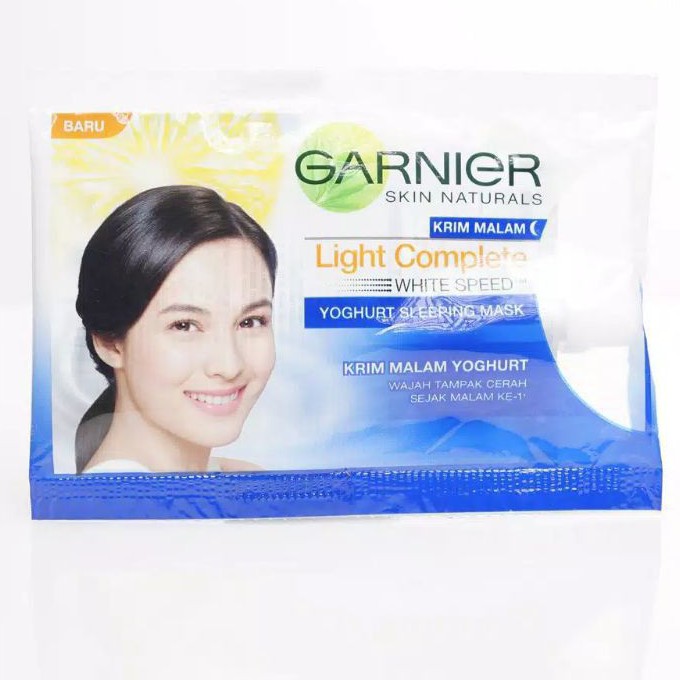 Garnier Light Complete Yoghurt Sleeping Mask Night Cream SACHET 9 ML / Krim Malam