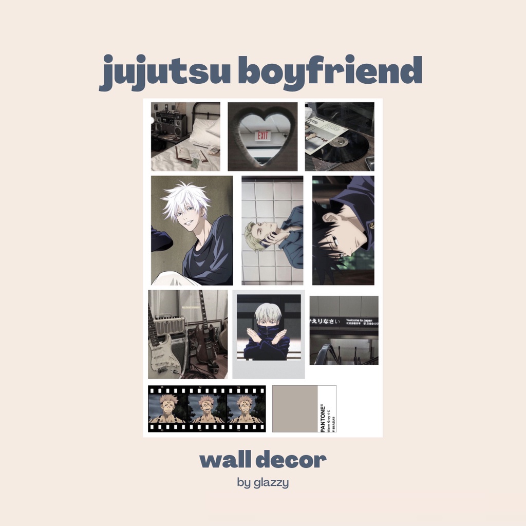 wall decor anime tokyo revengers - haikyuu - jujutsu kaisen - attack on titan  ( poster hiasan dinding mood board ) jjk-jujutsu boyfriend