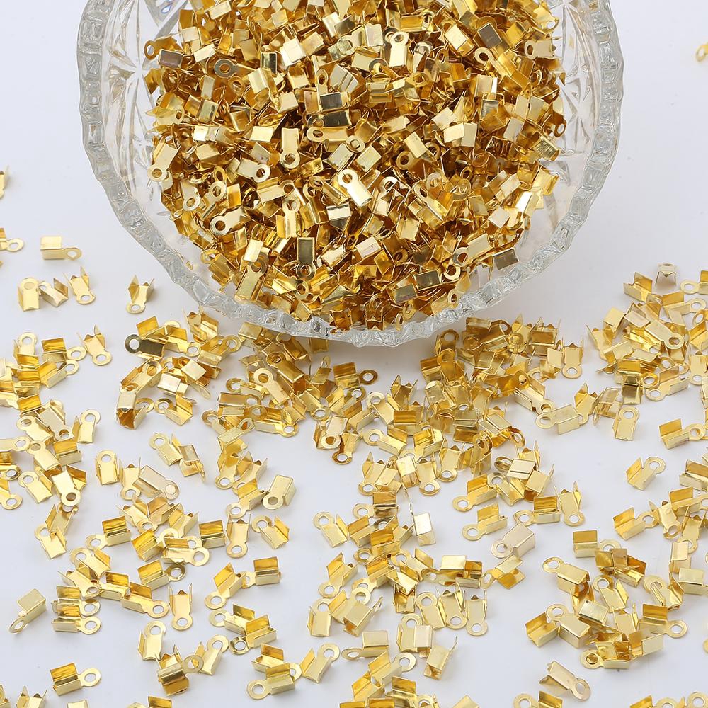 200 Pcs Klip Konektor Manik-Manik Model Lipat Bahan Besi Untuk Membuat Perhiasan Kalung Gelang