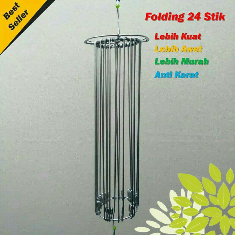Hanger folding stainless / hanger bulat stainless / hanger baju bayi stainless