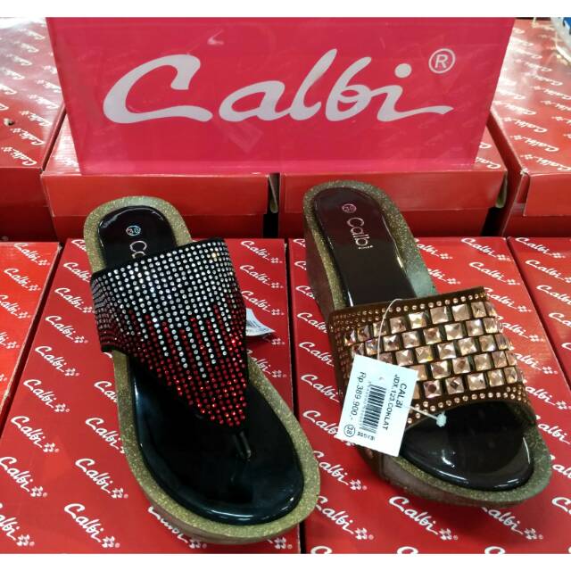 Wedges wanita calbi  promo jepit dan kokop Shopee Indonesia