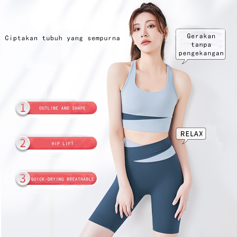WIZI Set Pendek Pakaian Olahraga Wanita-3