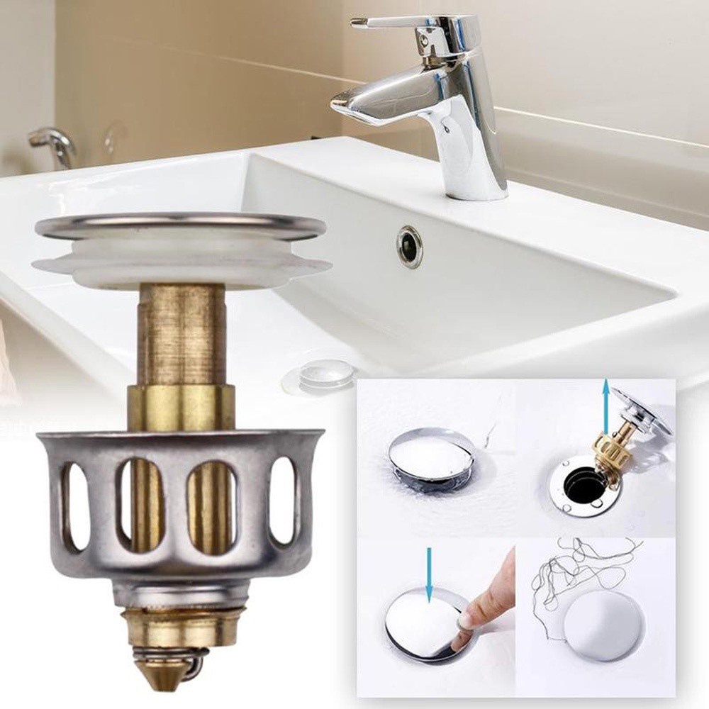 Lloyd1 Universal Bounce Drain Filter Circle Sink Strainer Drain Stopper Floor Wash Basin Kitchen Practical Drain Plug Bathroom Accessory Water Stopper Multicolor Shopee Indonesia