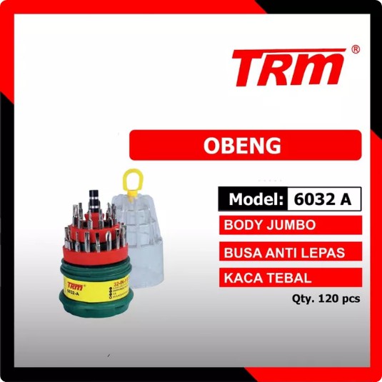 TRM 6032A Obeng Set Serbaguna 32 in 1 Magnet Bodi Besar / Obeng Serbaguna Handphone Laptop Elektronik D6,5cm x T13,5cm