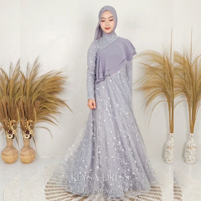 Nagina Maxy 10 Look Nagita Maxy Keisya Dress Brukat Kondangan Gamis Pesta Wanita Muslimah Dress Bridesmaid Sage