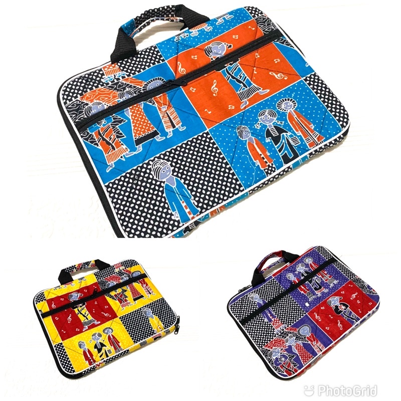 Tas laptop batik bu Tejo & Denok series (12” & 14”) free dompet pensil batik