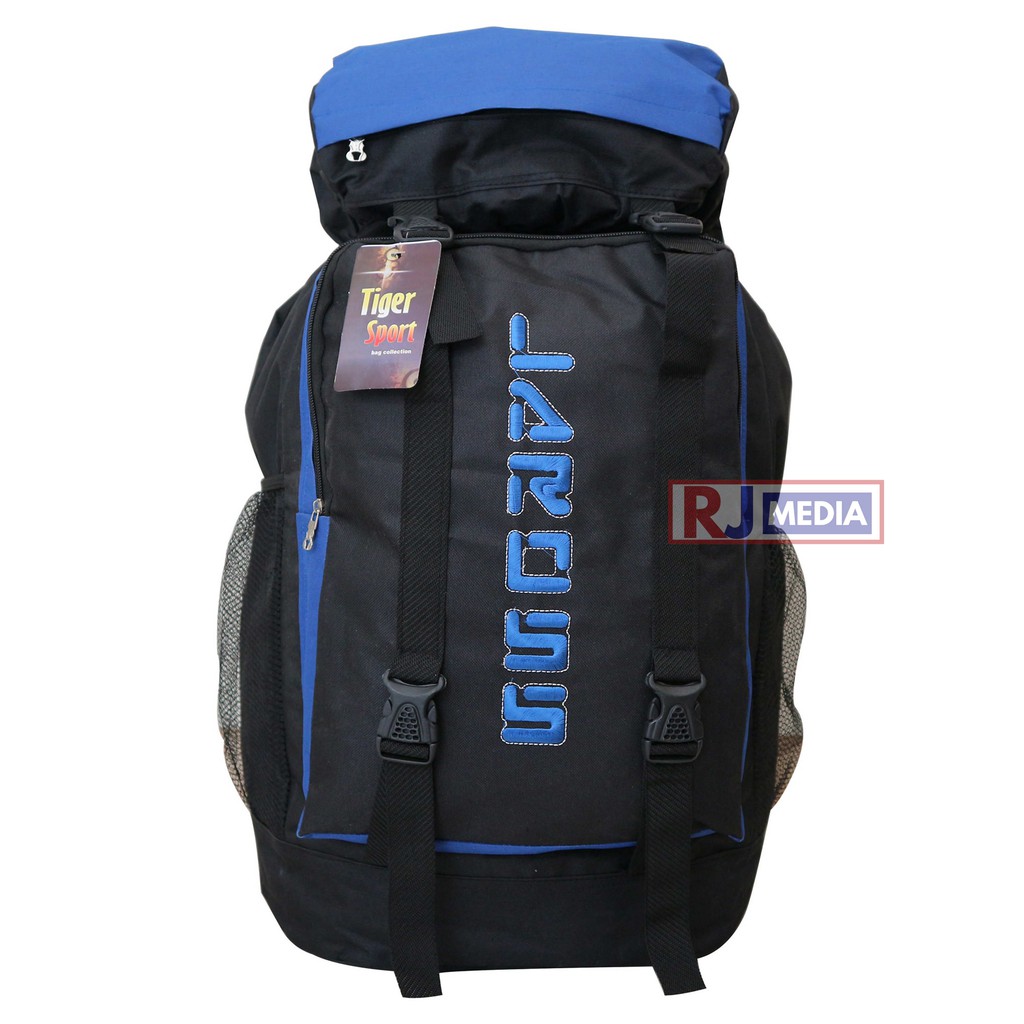 Tas Carrier Gunung Laros Biru Tas Ransel Besar Backpack Adventure Tas Muncak Hiking Traveling Mendaki Mudik Bahan Tebal Jahitan Kuat Awet Muat Banyak