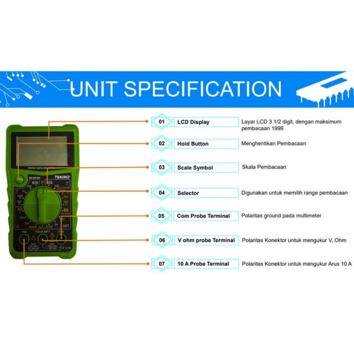 TEKIRO COMPACT DIGITAL MULTIMETER Tekiro MS-DM1906 Multimeter Tekiro