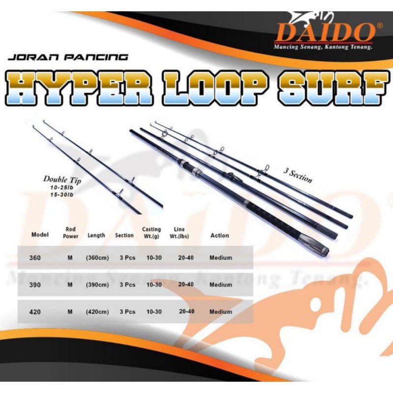 joran pantai pasiran daido hyperloop 360 390 420 cm sambung 3 III