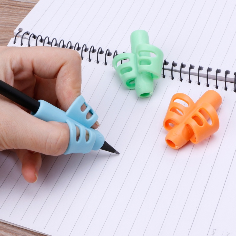Mary 3Pcs/Pack Silicone Pencil Grips Silicone Pen Aid Grip Alat Koreksi Postur