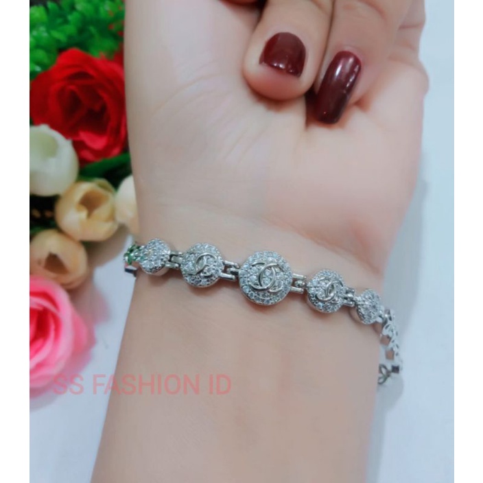 gelang tangan CH bulat silver terbaru anti karat anti luntur