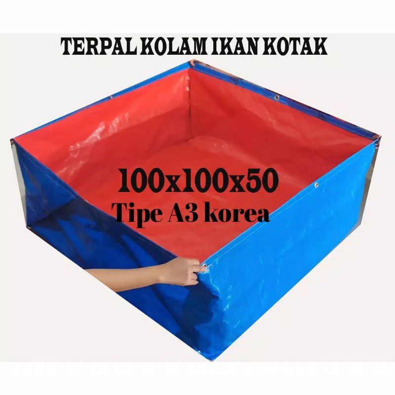 terpal kolam ikan a3  100x100x50 cm