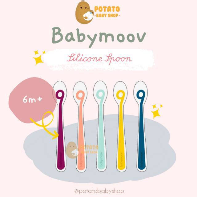 Babymoov - Silicone Spoon isi 5pcs dan 1pc