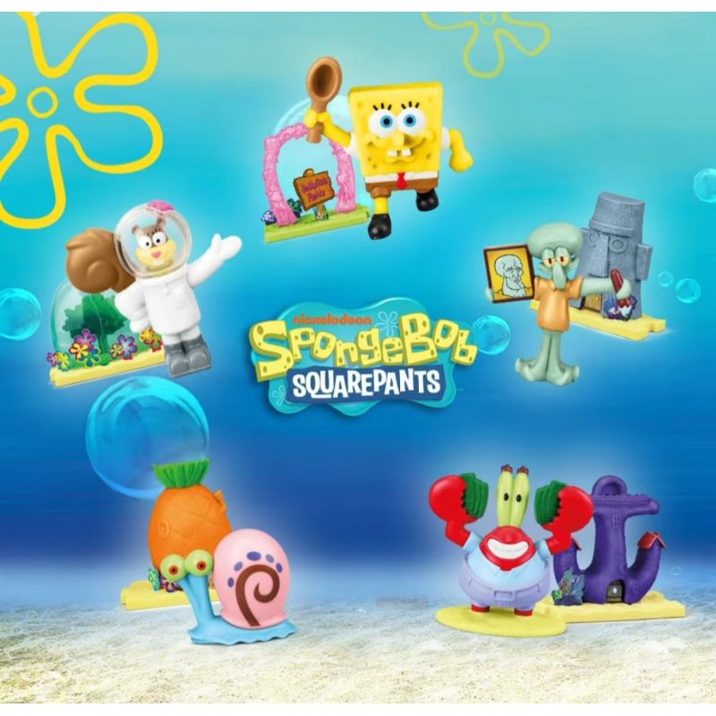 Spongebob Squarepants 2021 Krab Gary Hadiah Happy Meals Mcdonalds Mainan Mcd Burger Kings Spongebob