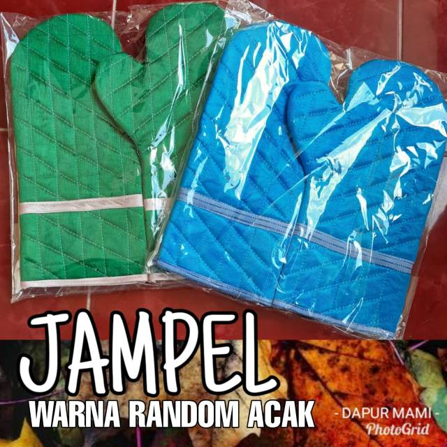 DAPURMAMI Jampel Besar &amp; Jampel Kecil  Set 3 Sarung Tangan Anti Panas Memasak ( warna Random )