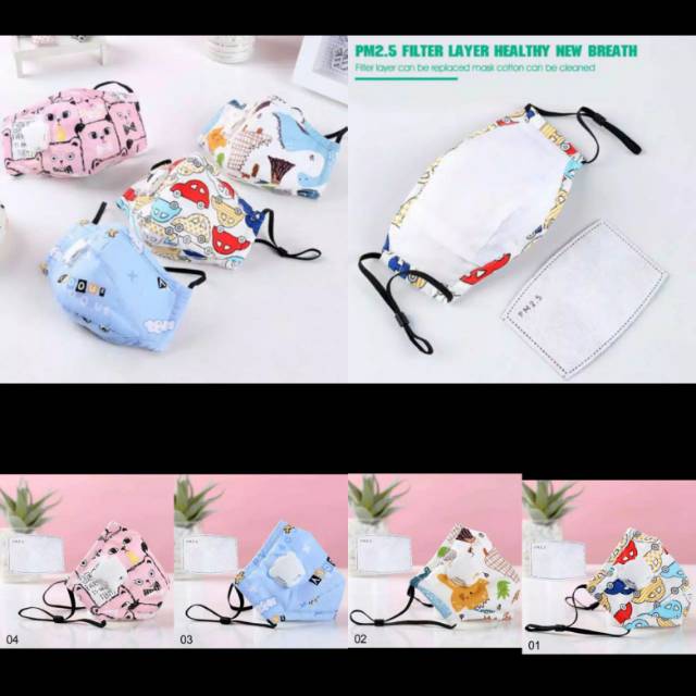Masker anak + 1 filter PM 2,5