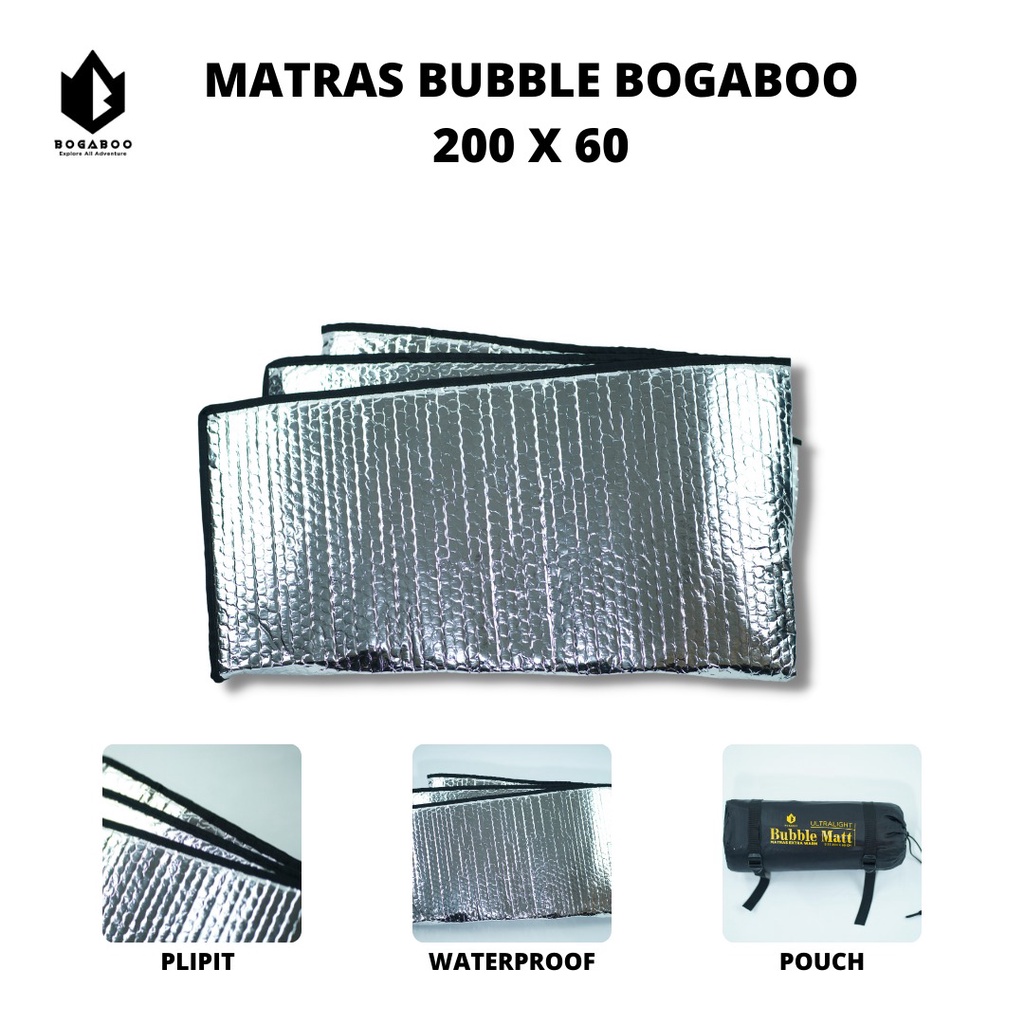 Matras Bubble Bogaboo 200 x 120 CM - Matras Double - Matras Foil Double Side - Matras Allumunium Bubble Tebel - Matras ALU