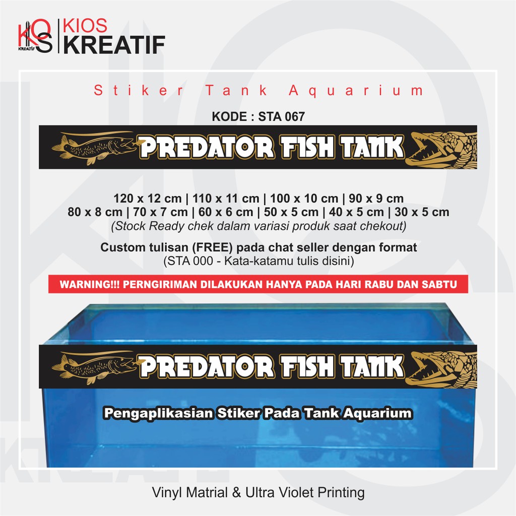 stiker tank aquarium "Predator Fish Tank"