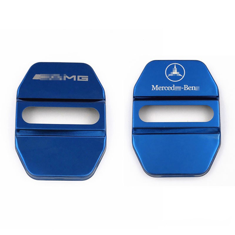 4Pcs Cover Pelindung Kunci Pintu Mobil AMG Warna Biru Untuk Mercedes