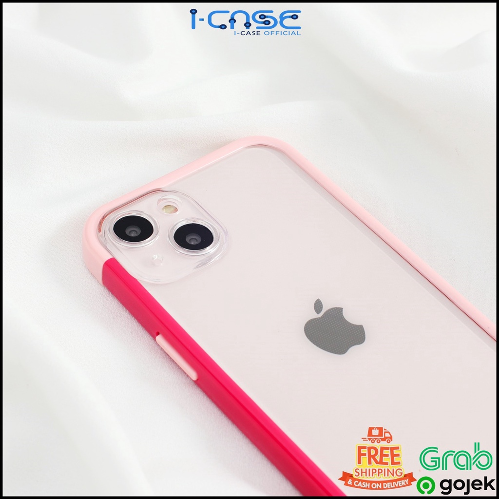 Softcase For iPhone 7 8 PLUS X XS XR XSMAX 11 12 13 MINI PRO MAX With Bumper Side 2 Color Full Lenscover