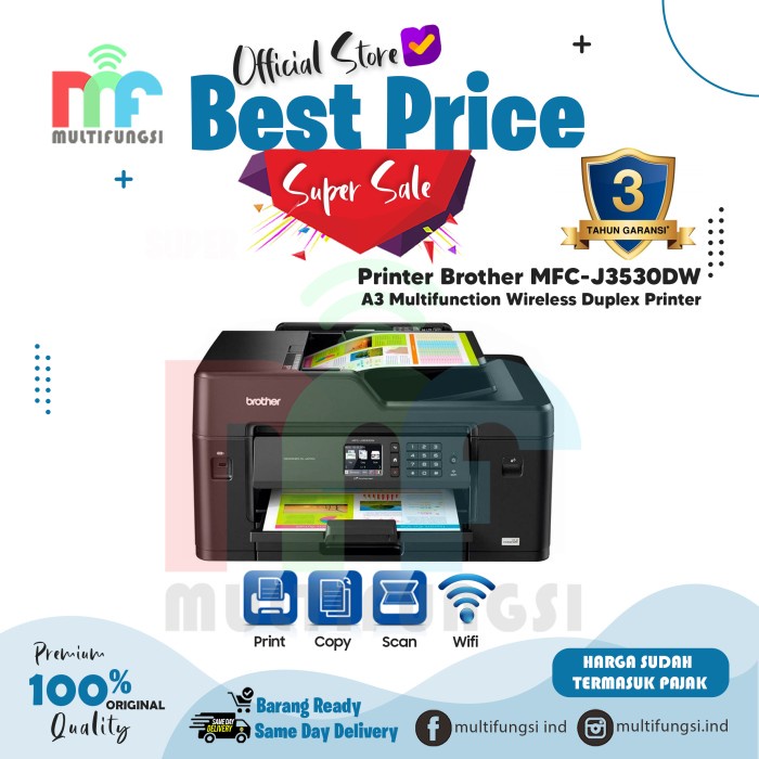 Jual Printer Brother MFCJ3530DW A3 Multifunction Wireless Duplex