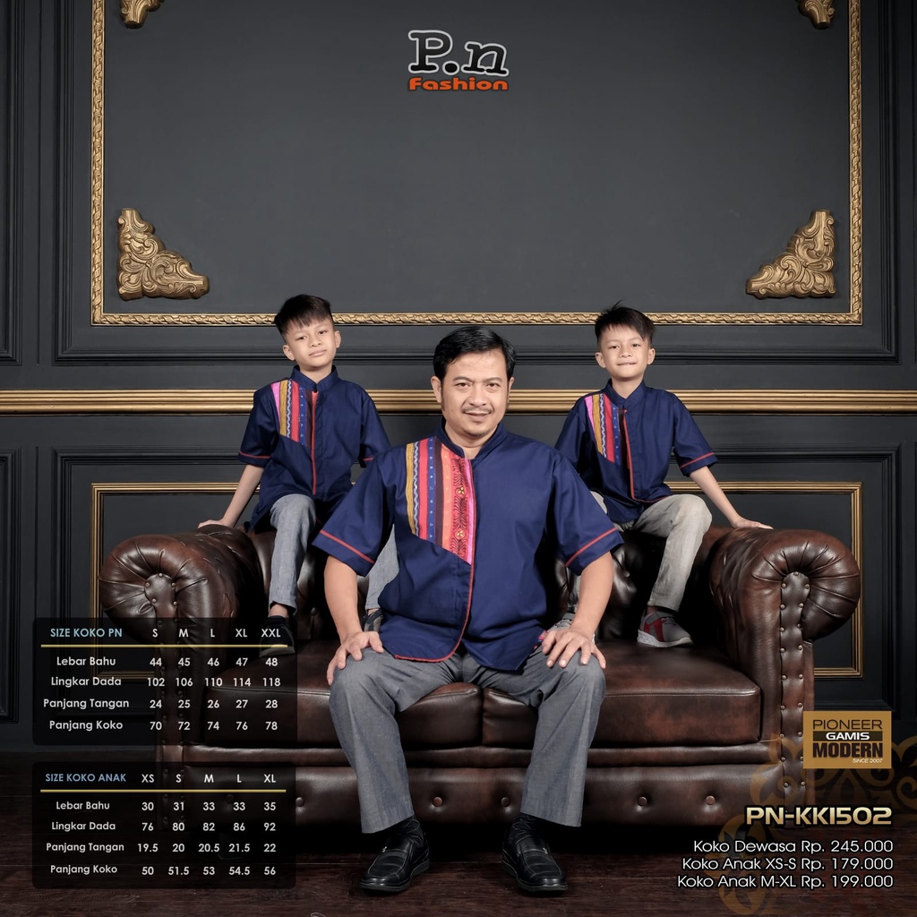 SARIMBIT PN FASHION PN SRB 1502 NAVY ( GAMIS KOKO ANAK )