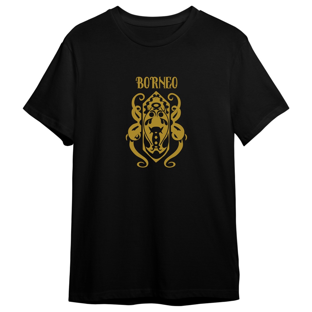 BAJU DISTRO DAYAK BORNEO TATO MOTIF TRIBAL KAOS PRIA ATAU WANITA KAOS MURAH COD LENGAN PENDEK HITAM